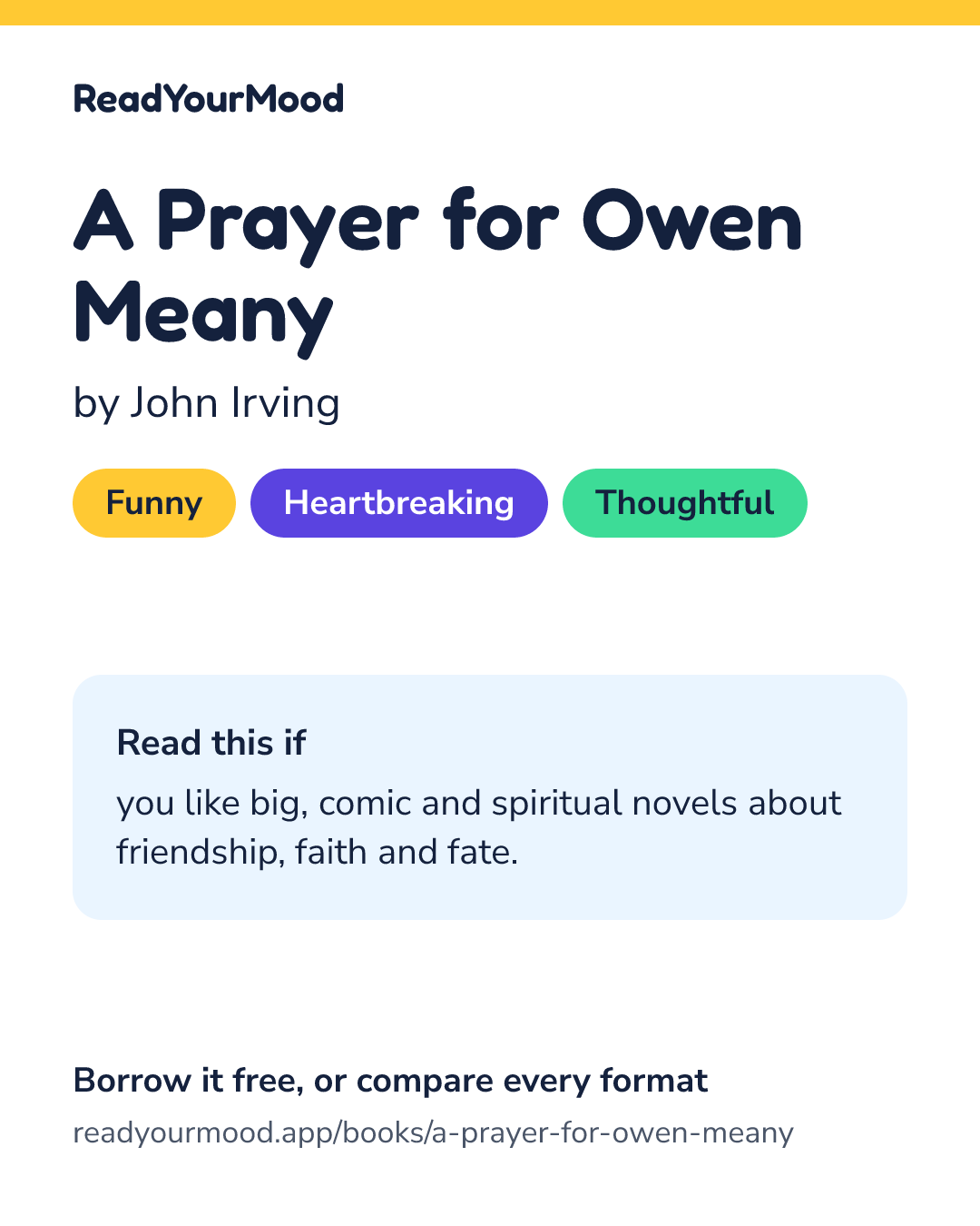 Share card for A Prayer for Owen Meany