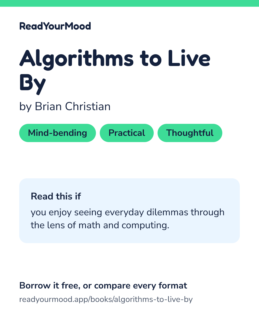 Share card for Algorithms to Live By