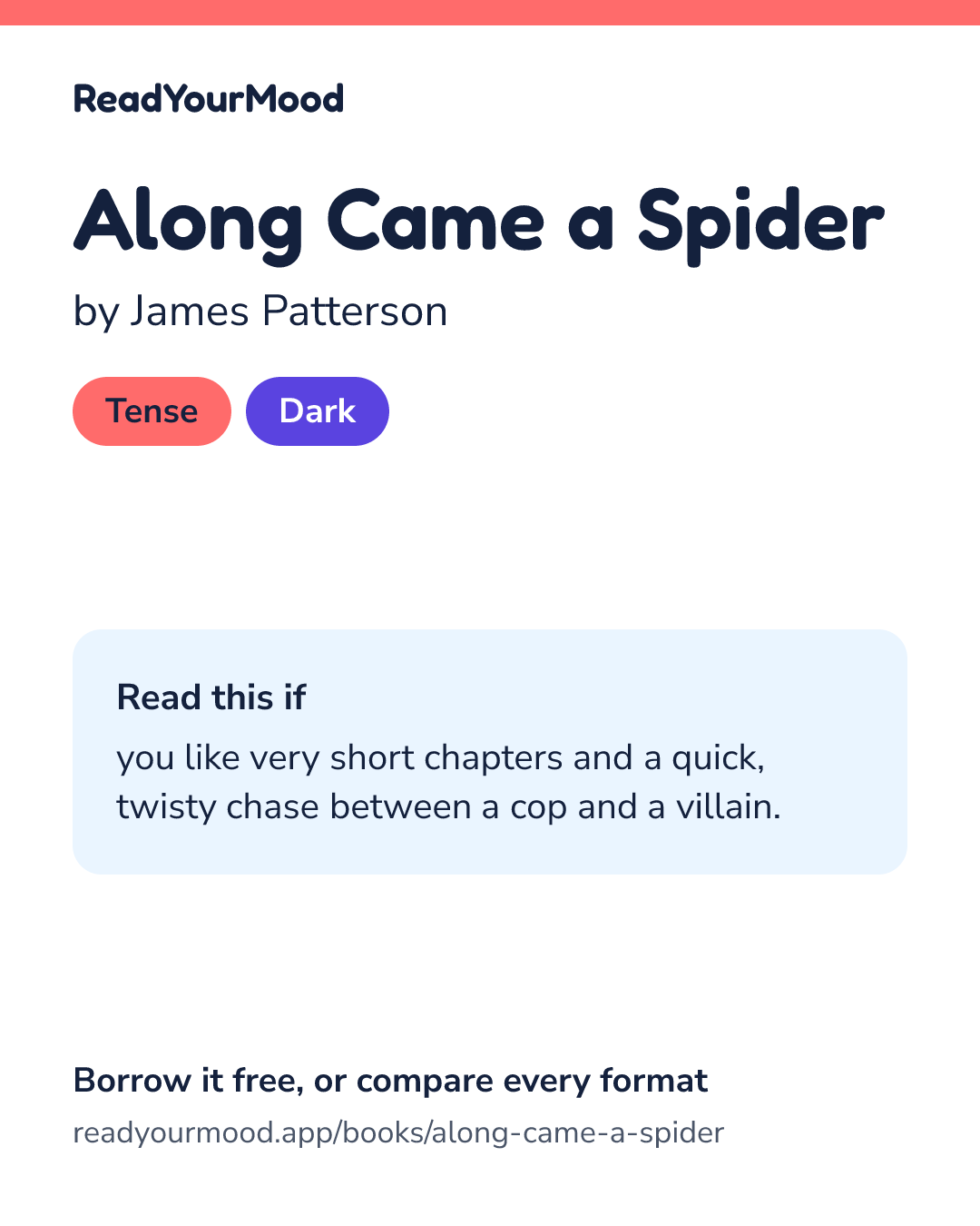 Share card for Along Came a Spider