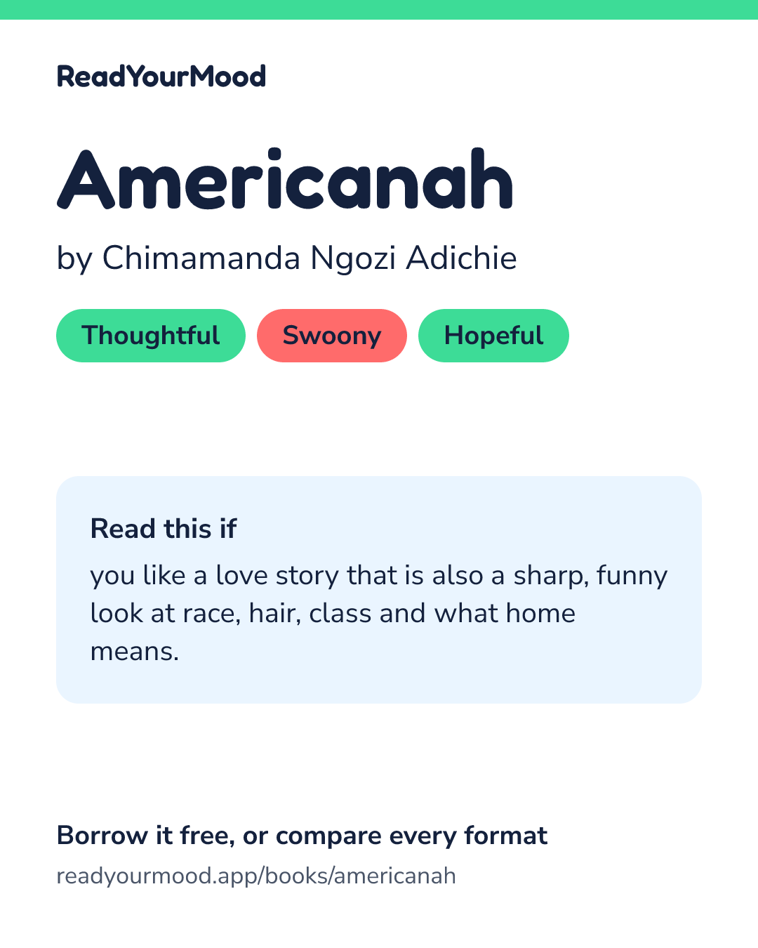 Share card for Americanah
