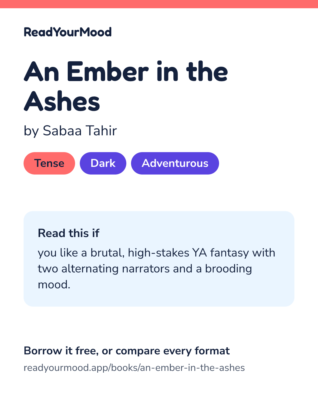 Share card for An Ember in the Ashes