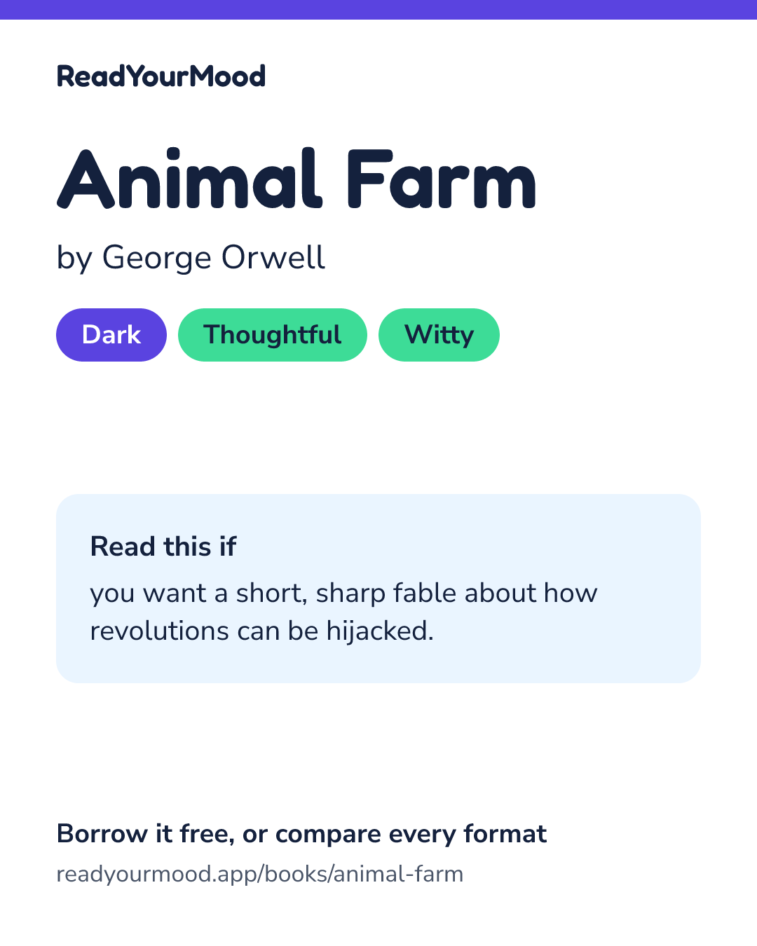 Share card for Animal Farm