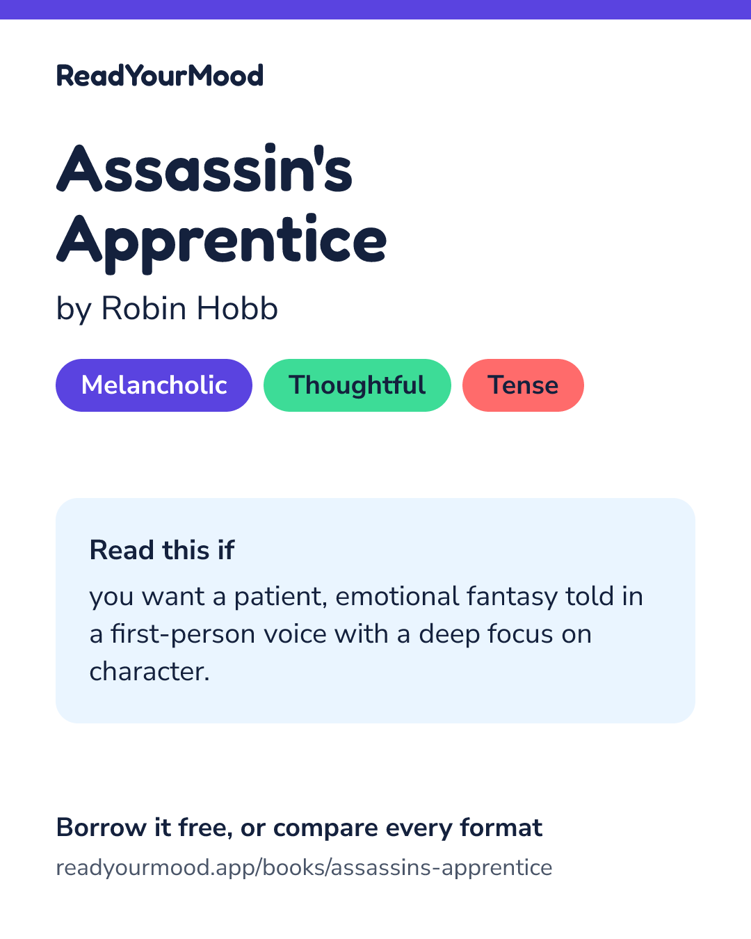 Share card for Assassin's Apprentice