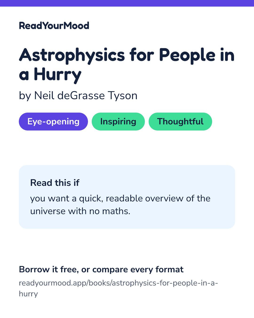 Share card for Astrophysics for People in a Hurry