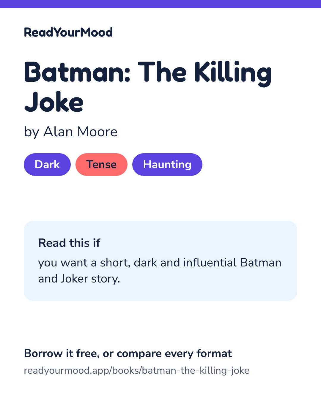 Share card for Batman: The Killing Joke