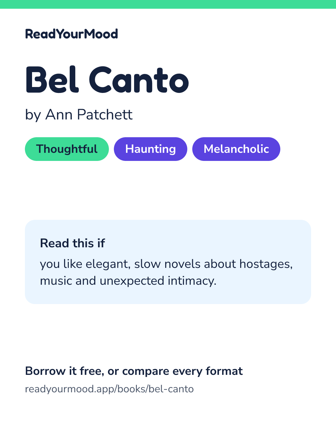Share card for Bel Canto