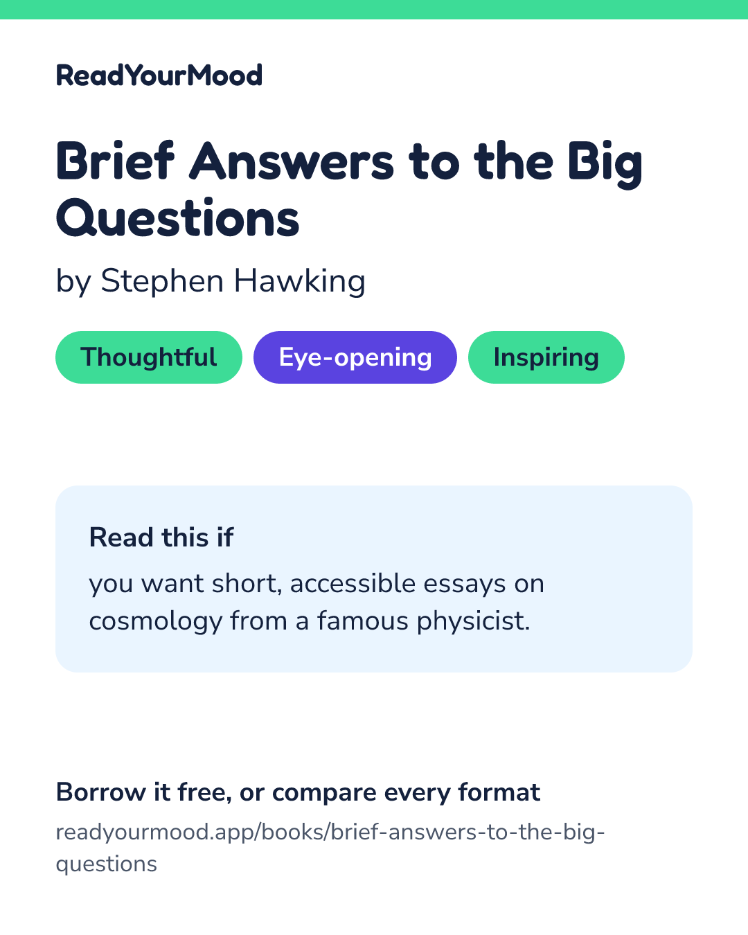 Share card for Brief Answers to the Big Questions