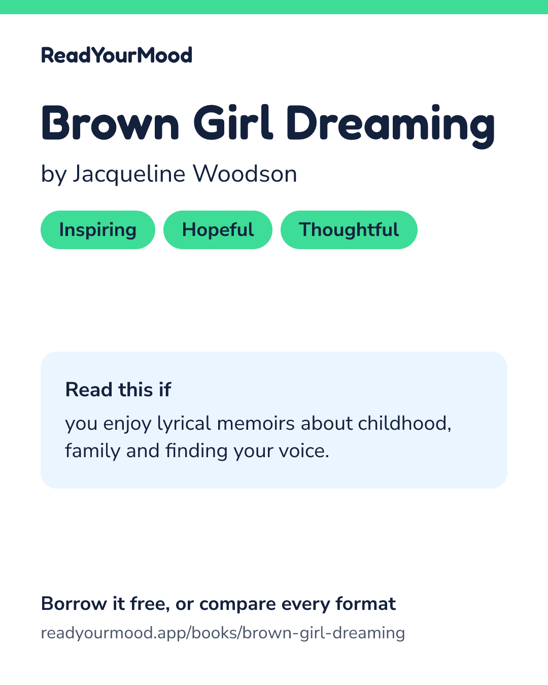 Share card for Brown Girl Dreaming