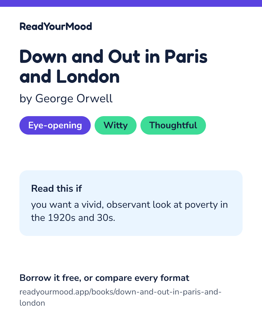 Share card for Down and Out in Paris and London