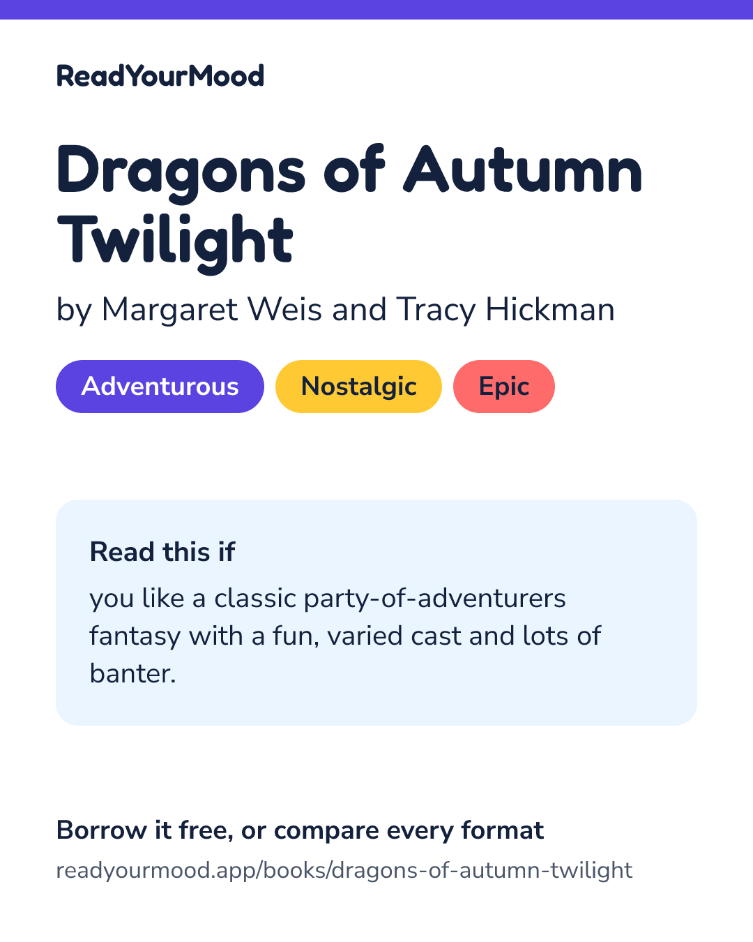 Share card for Dragons of Autumn Twilight
