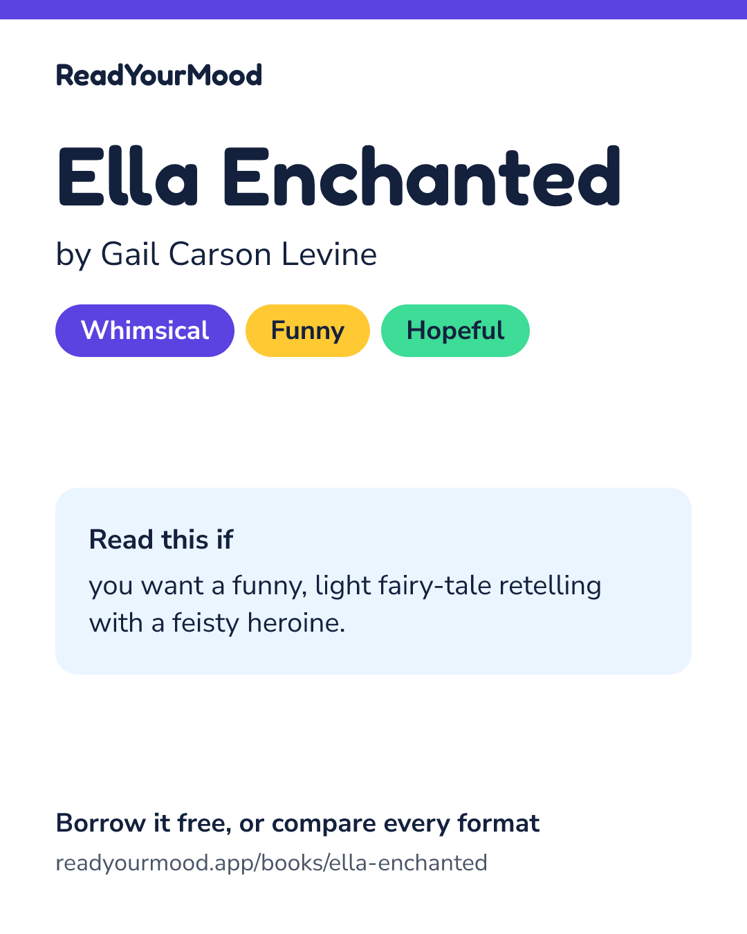 Share card for Ella Enchanted