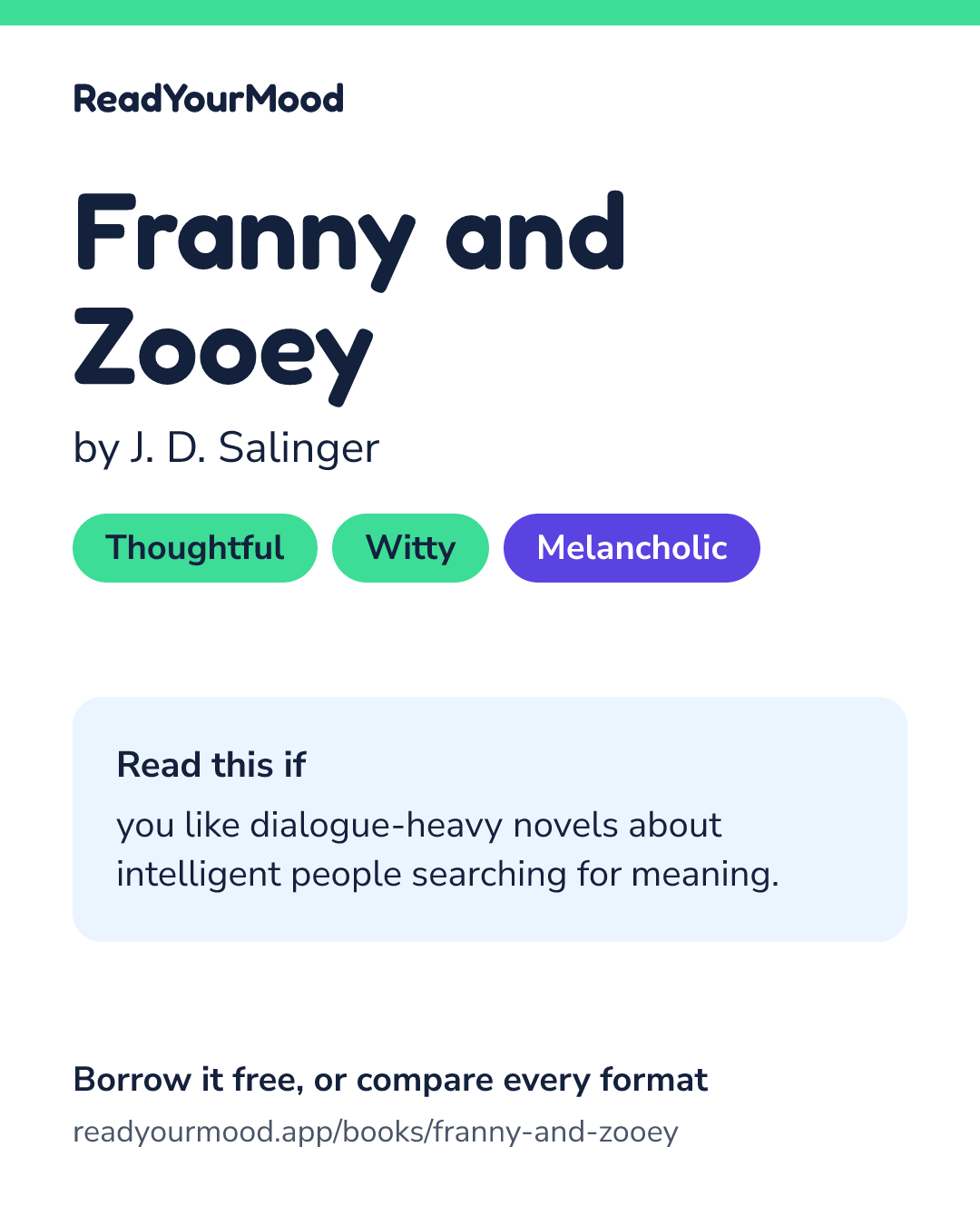 Share card for Franny and Zooey
