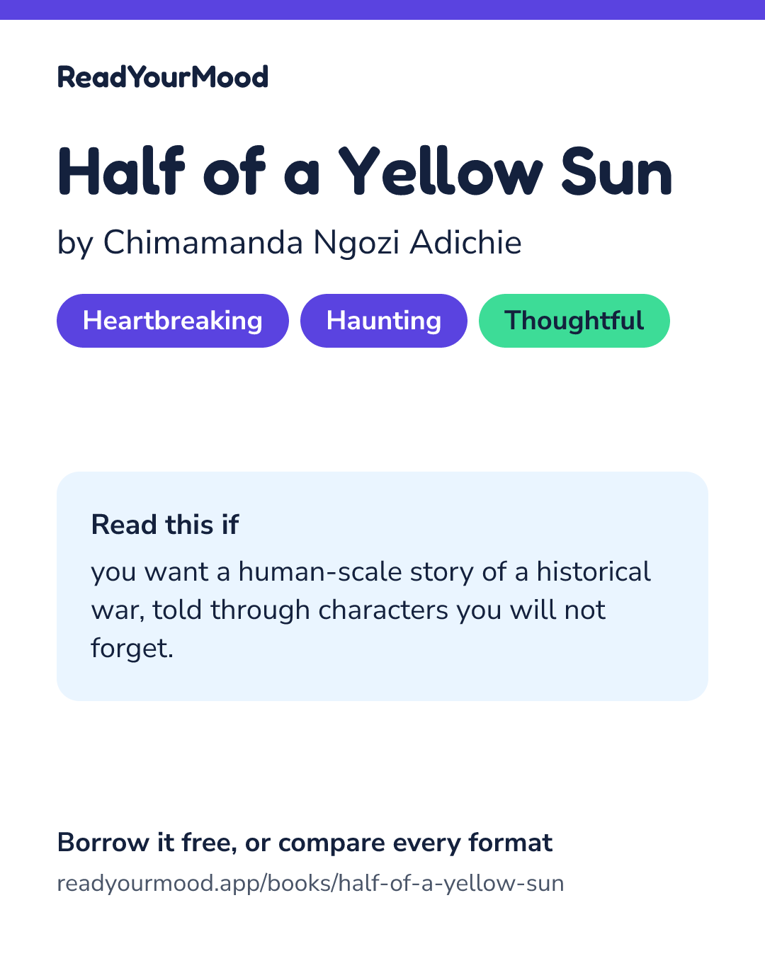 Share card for Half of a Yellow Sun