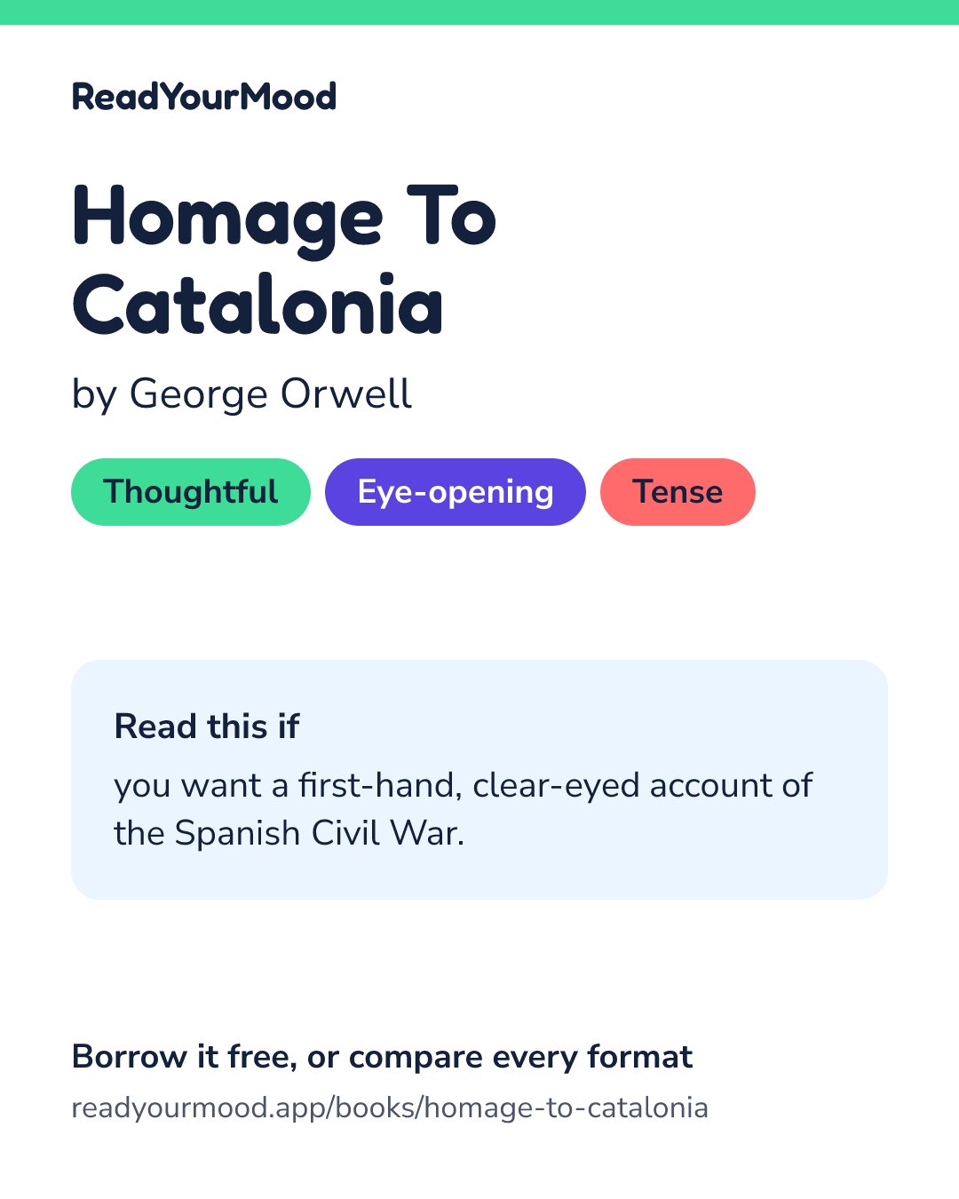 Share card for Homage To Catalonia