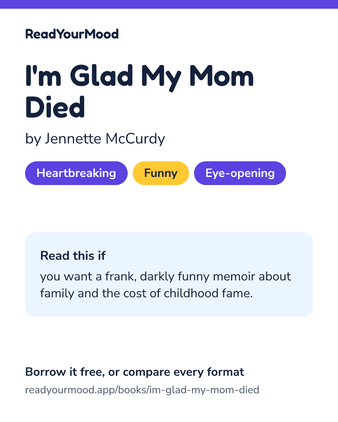 Share card for I'm Glad My Mom Died