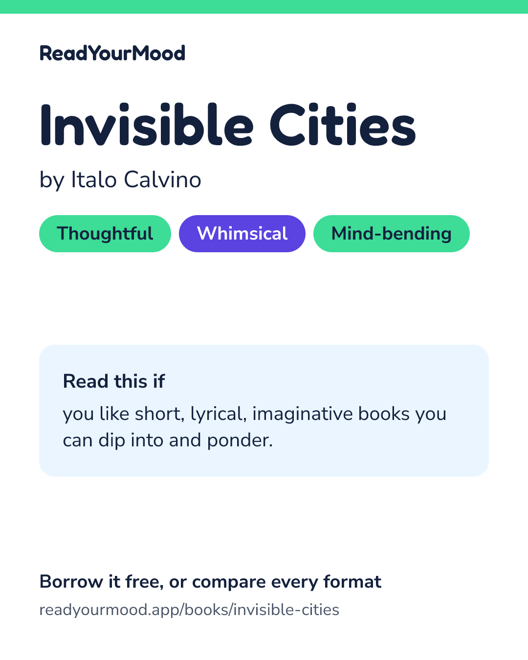 Share card for Invisible Cities