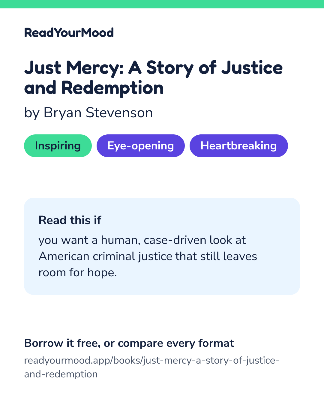 Share card for Just Mercy: A Story of Justice and Redemption
