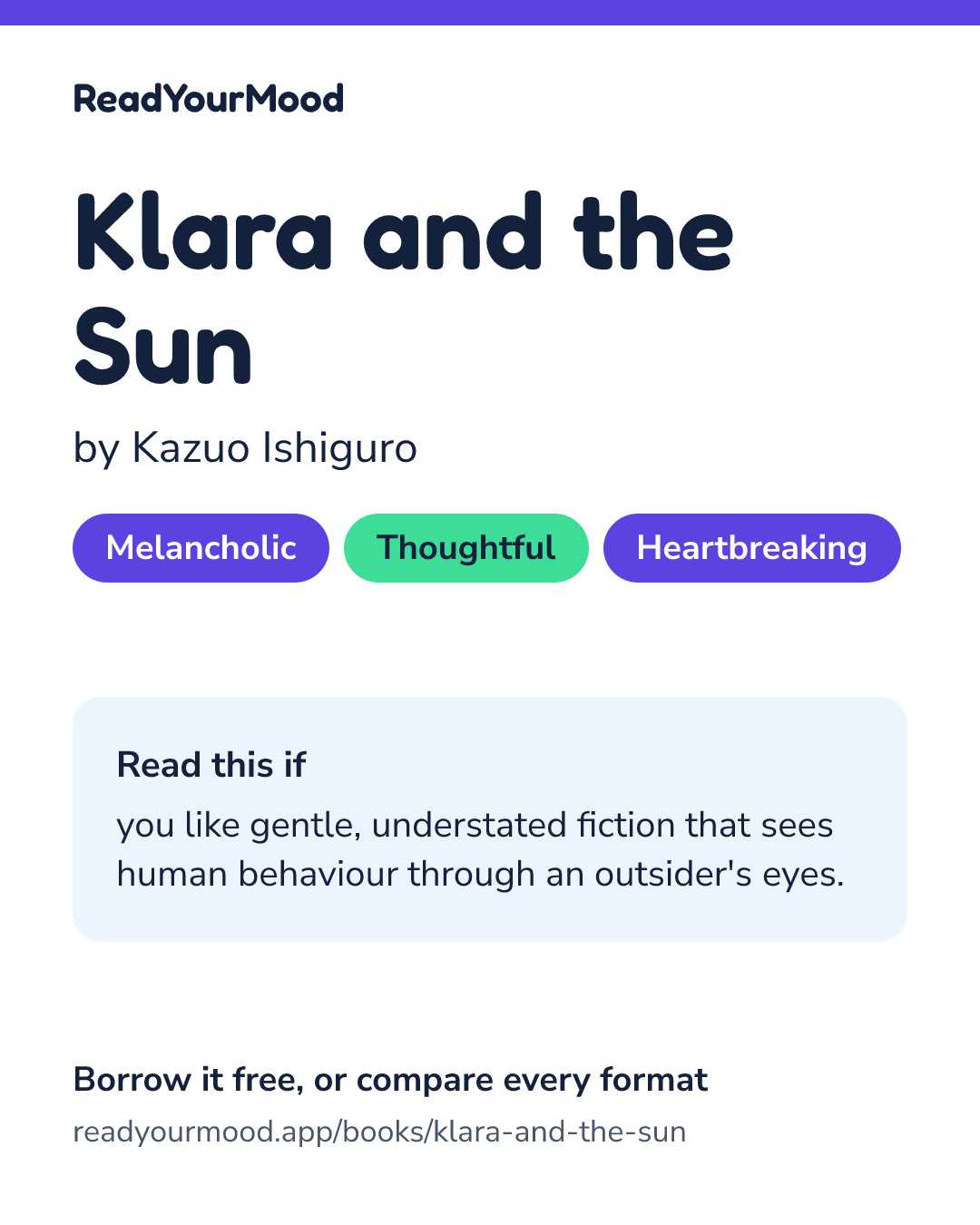 Share card for Klara and the Sun
