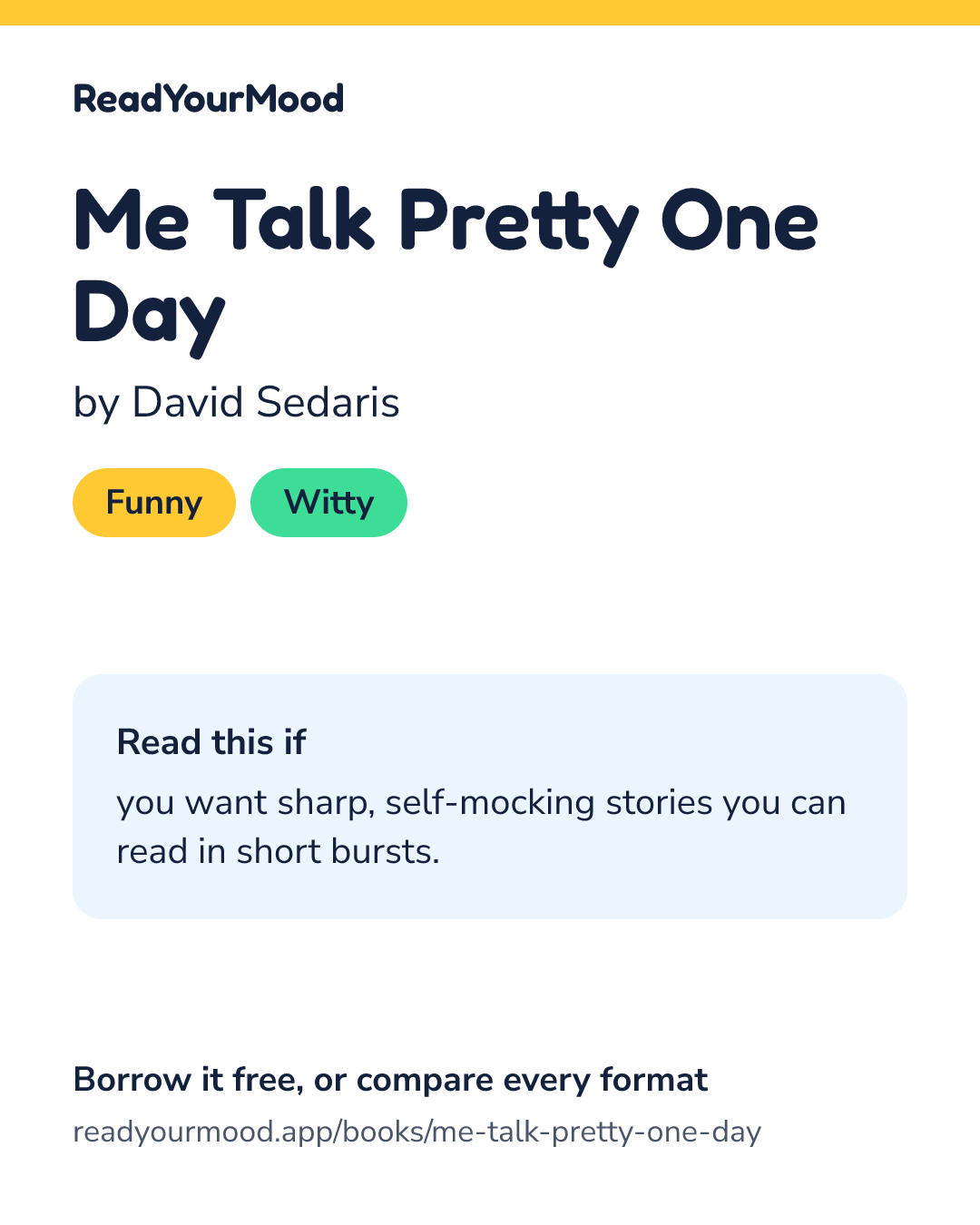 Share card for Me Talk Pretty One Day