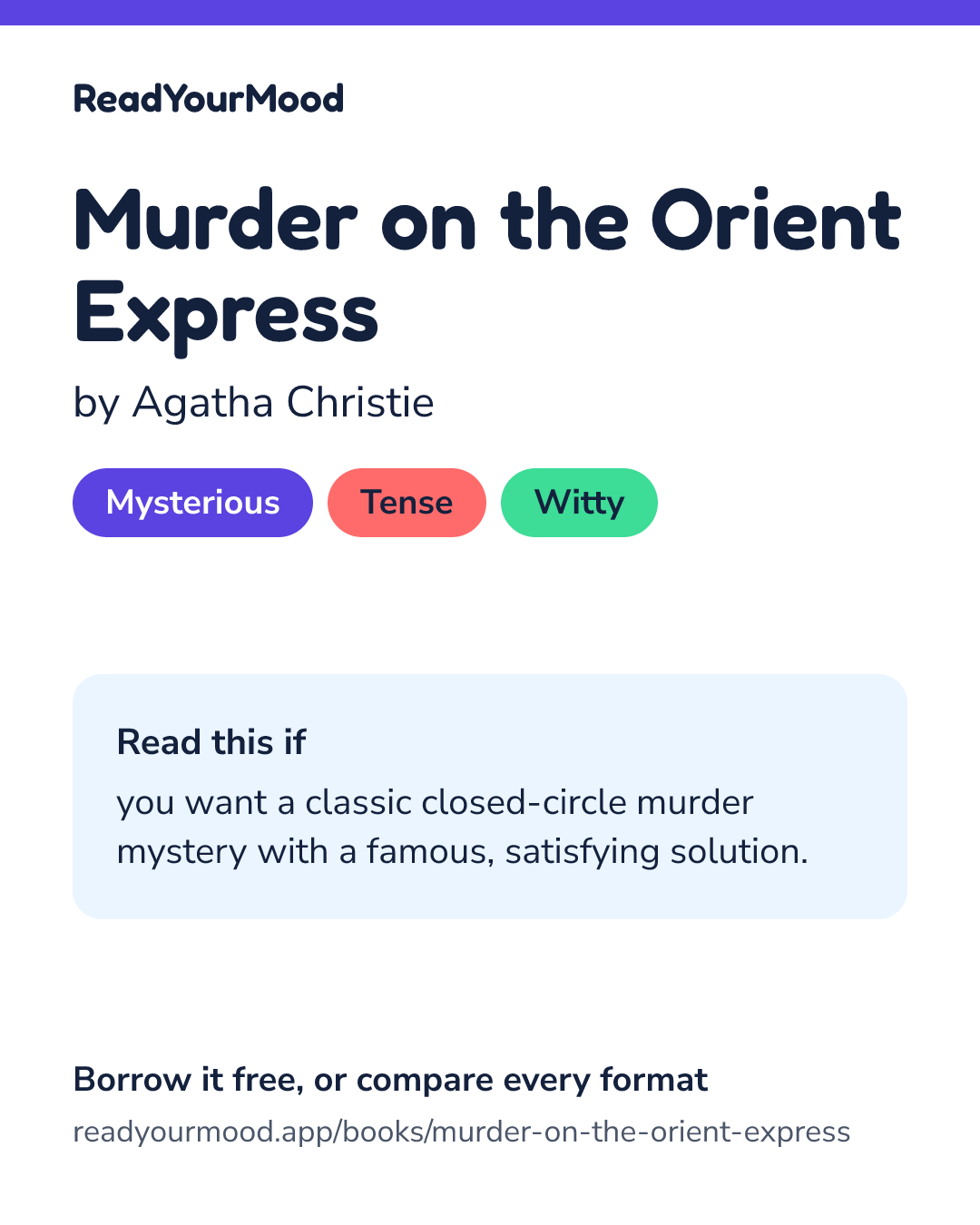 Share card for Murder on the Orient Express