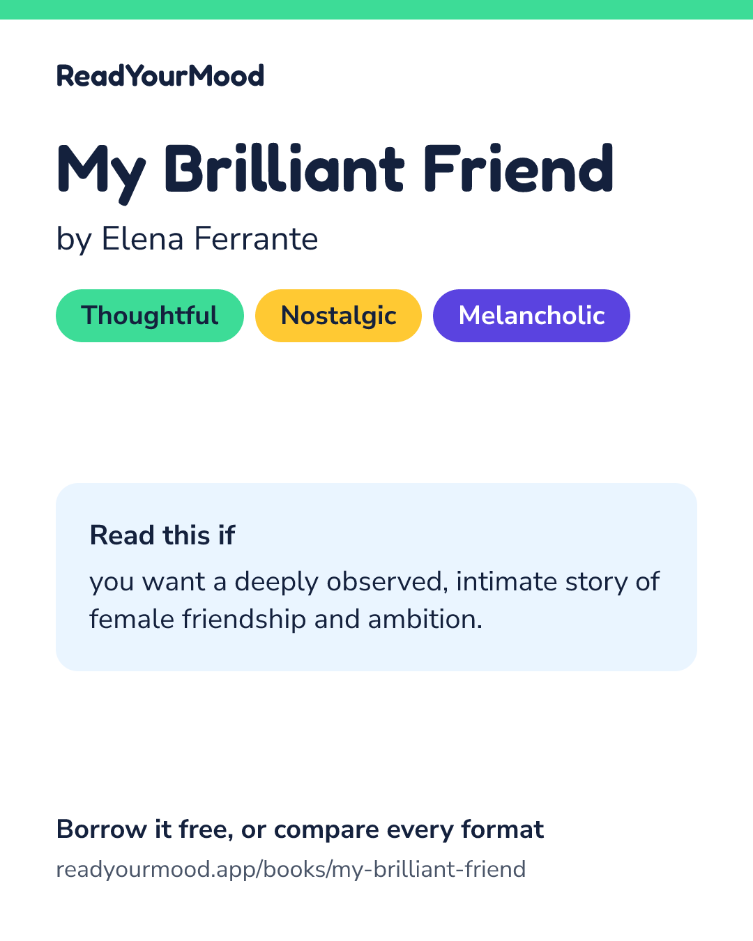 Share card for My Brilliant Friend