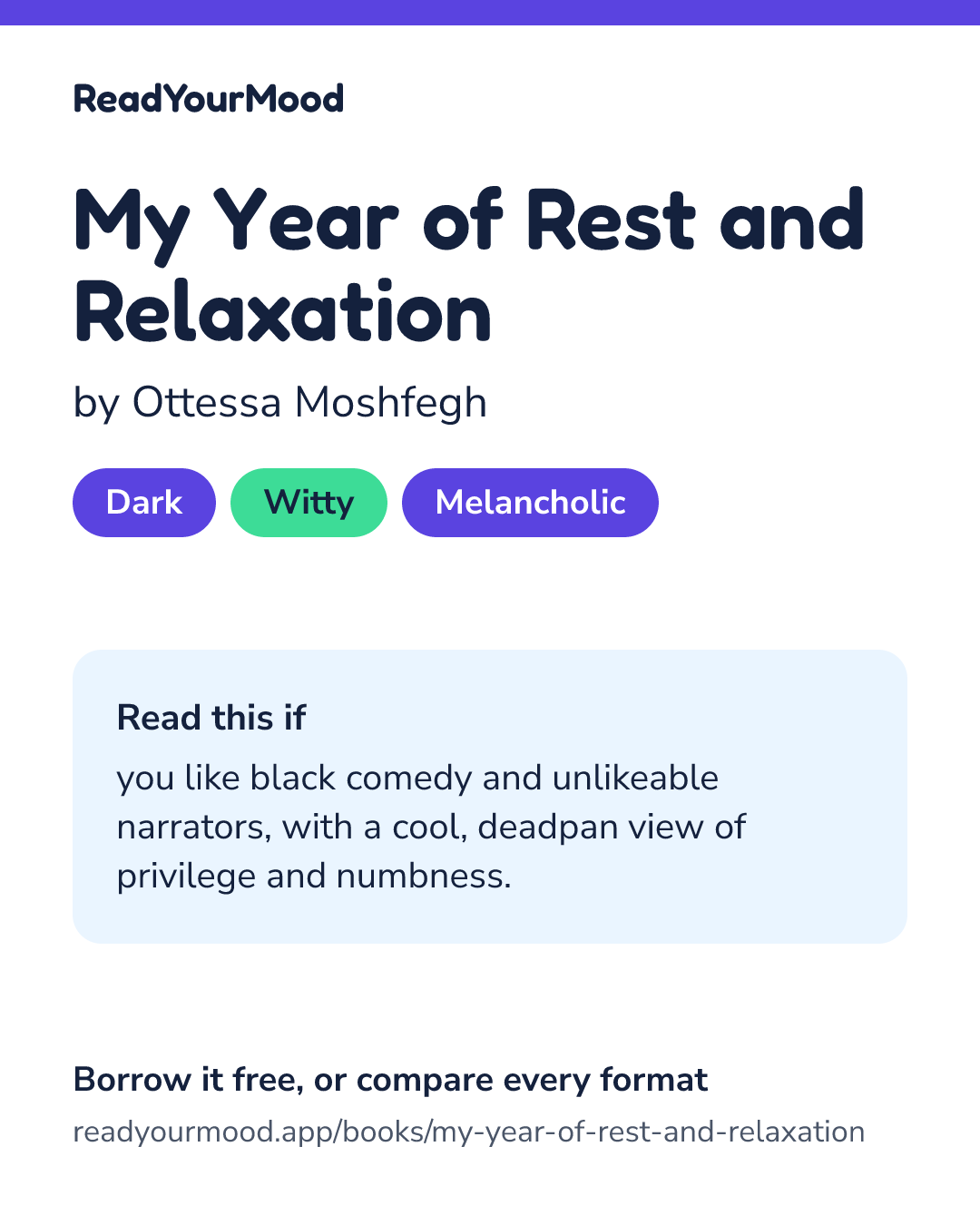 Share card for My Year of Rest and Relaxation