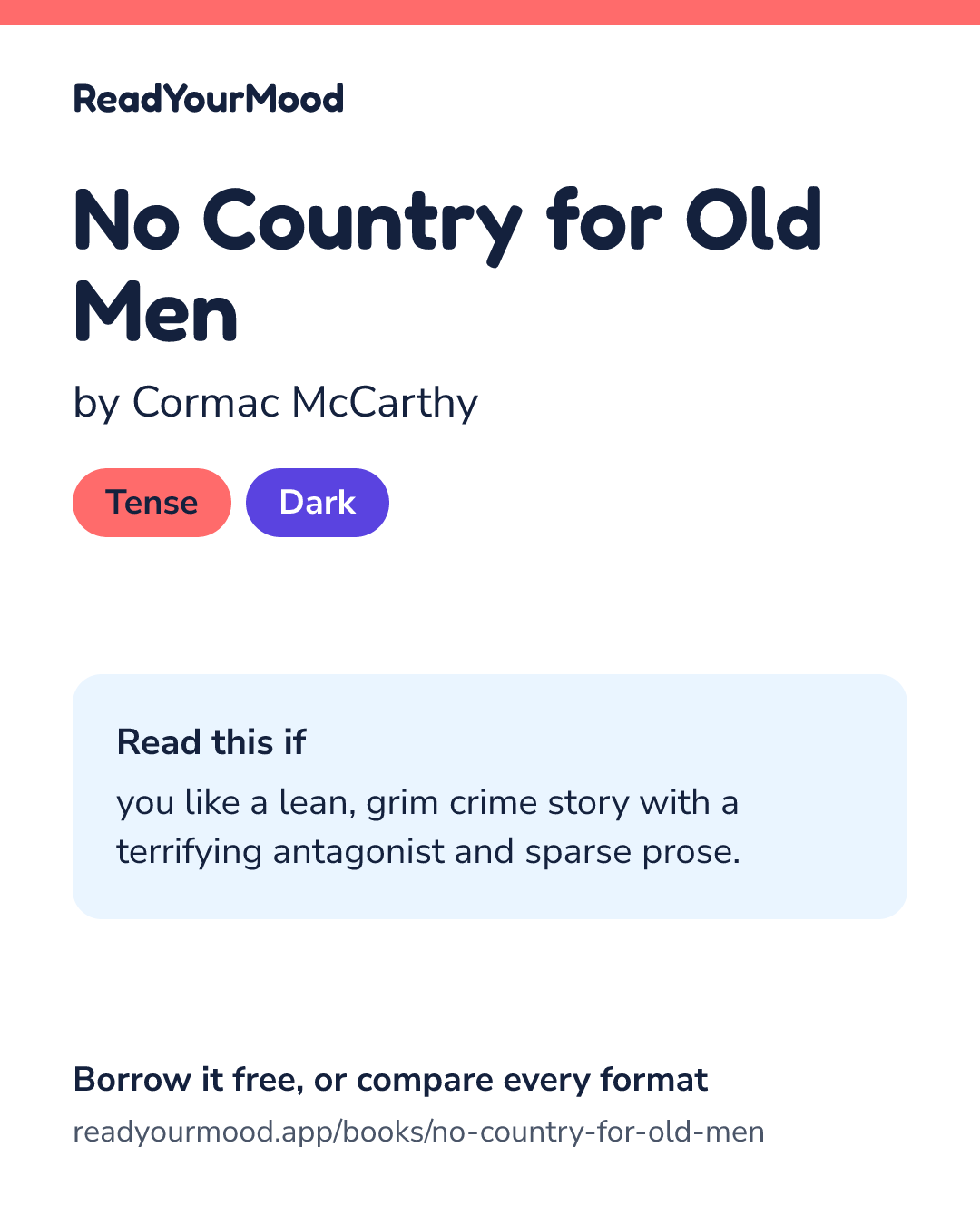 Share card for No Country for Old Men