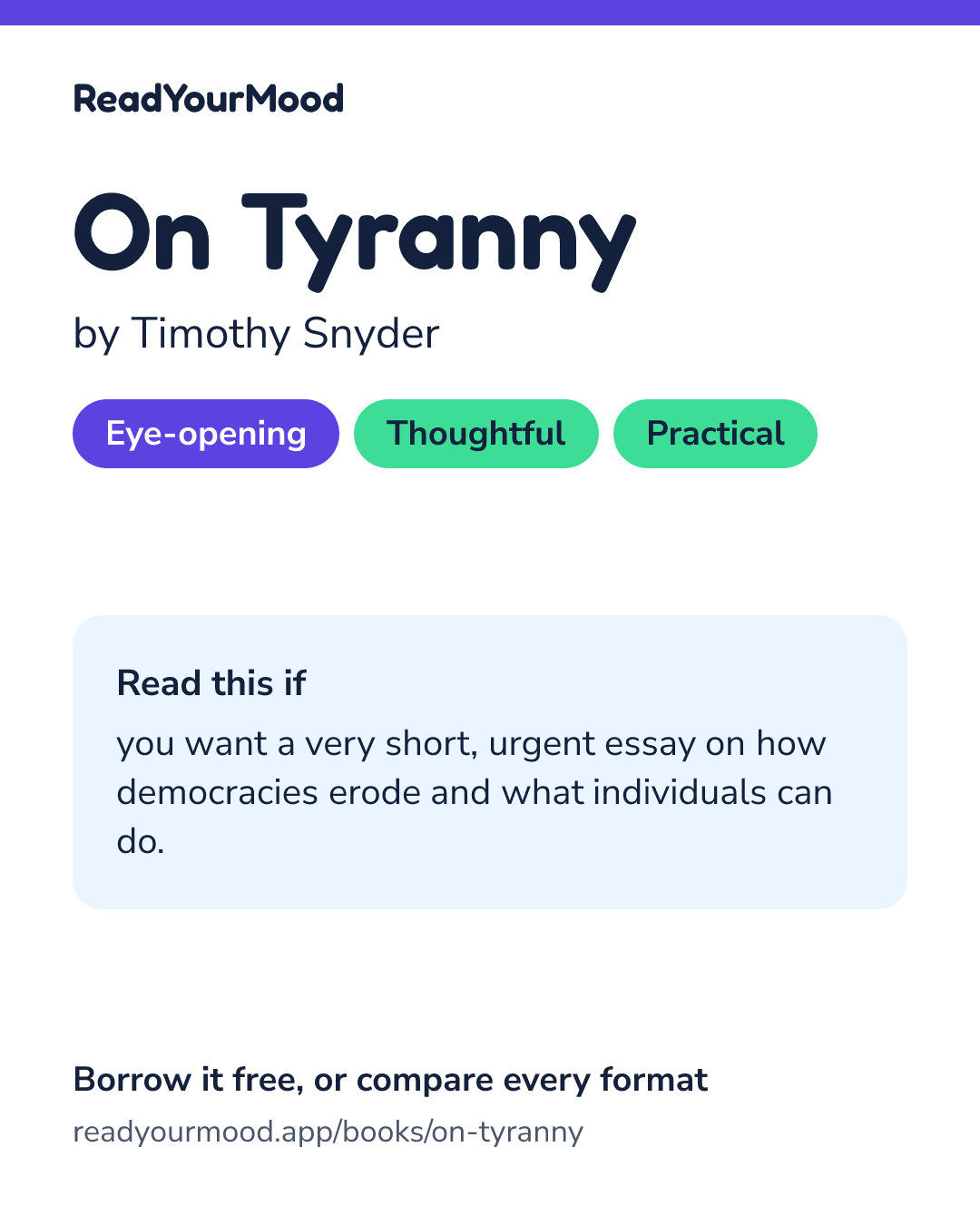 Share card for On Tyranny