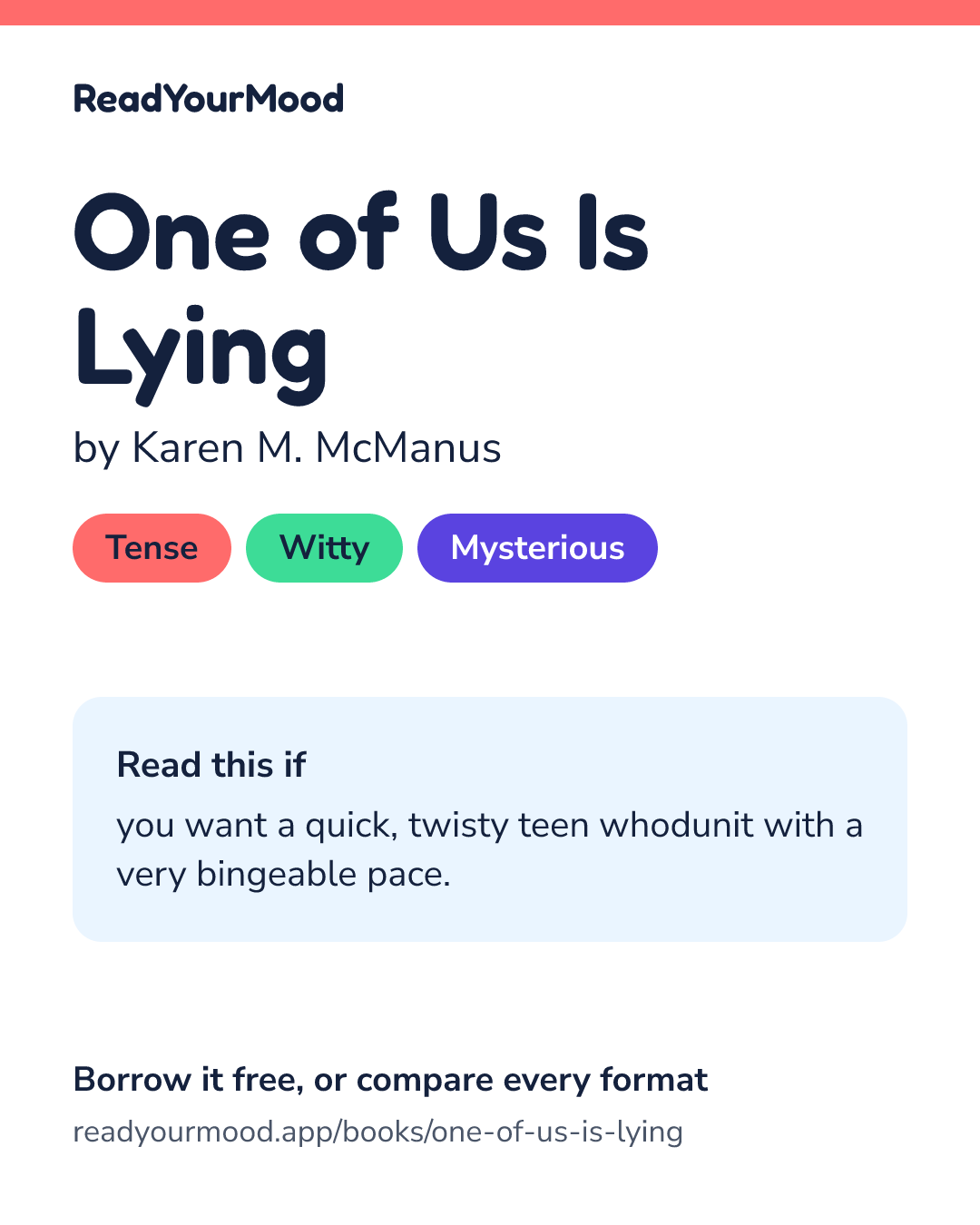 Share card for One of Us Is Lying