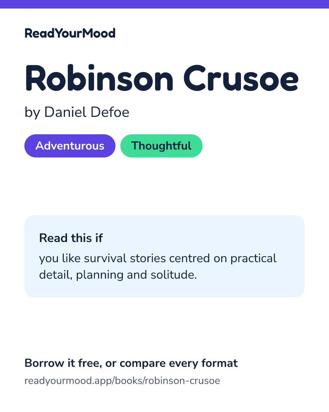 Share card for Robinson Crusoe