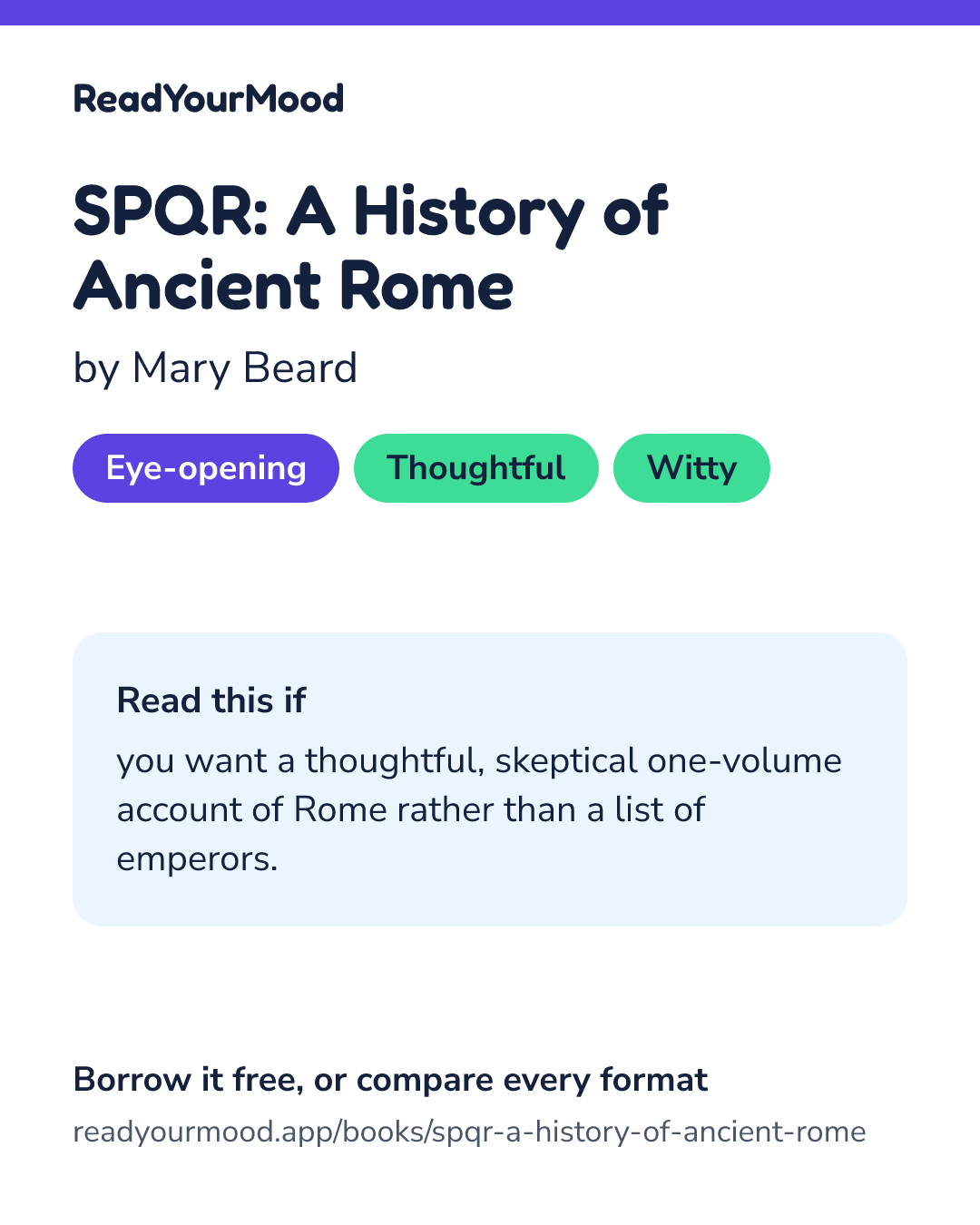 Share card for SPQR: A History of Ancient Rome