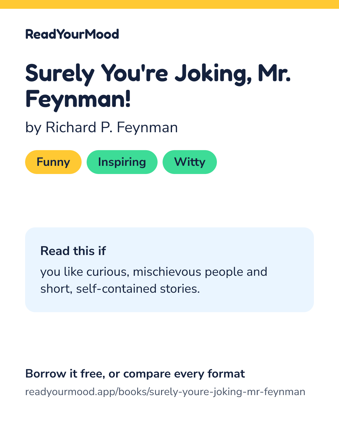 Share card for Surely You're Joking, Mr. Feynman!
