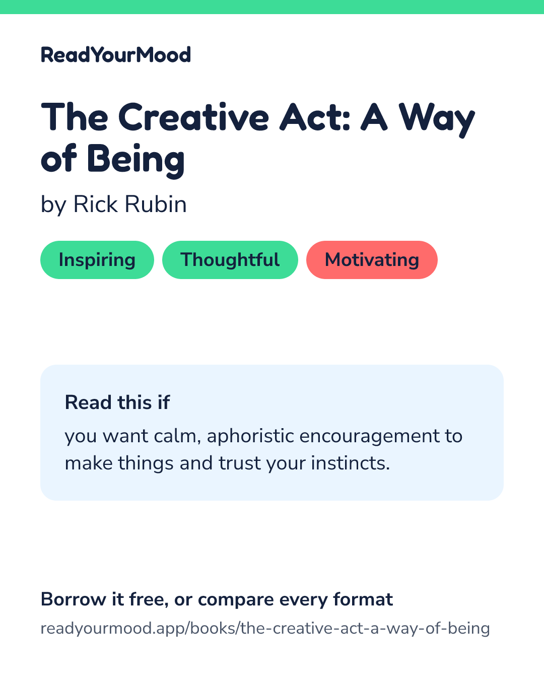 Share card for The Creative Act: A Way of Being