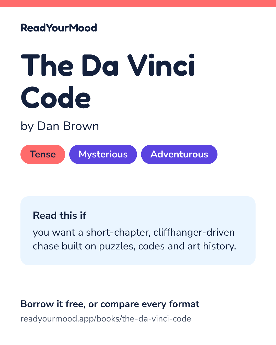 Share card for The Da Vinci Code