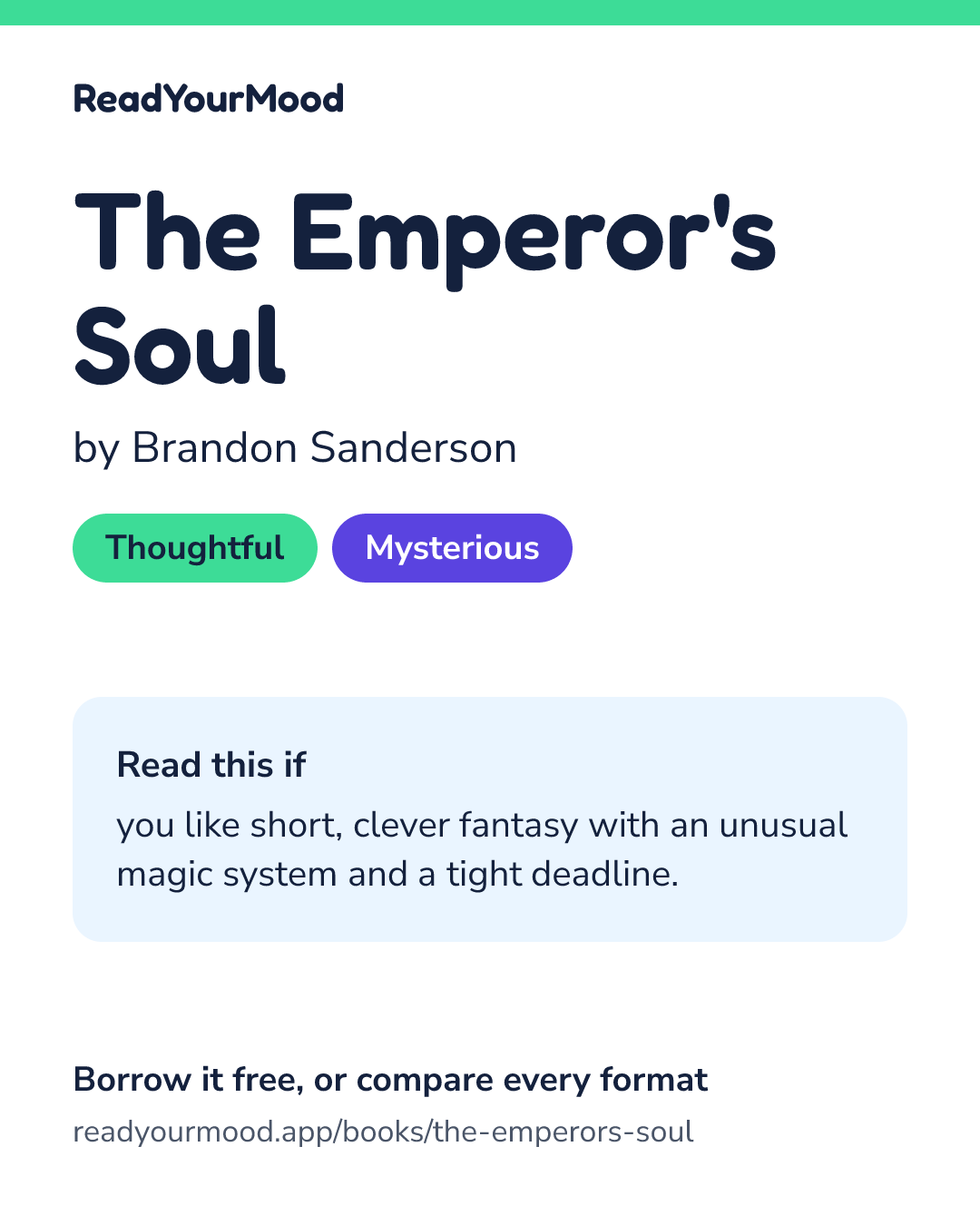 Share card for The Emperor's Soul