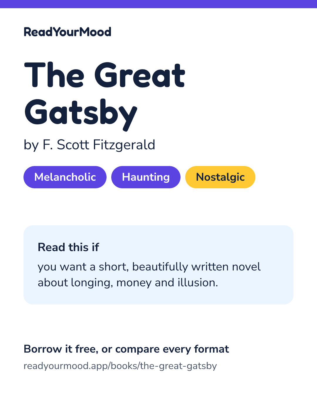 Share card for The Great Gatsby