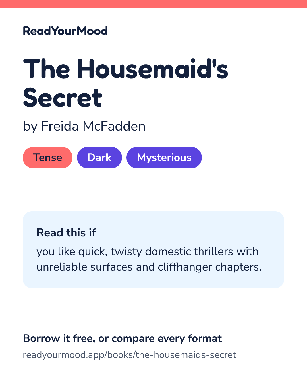 Share card for The Housemaid's Secret