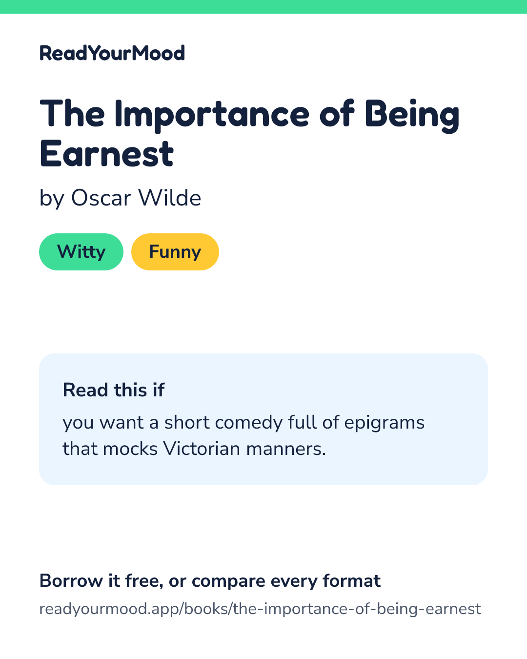 Share card for The Importance of Being Earnest