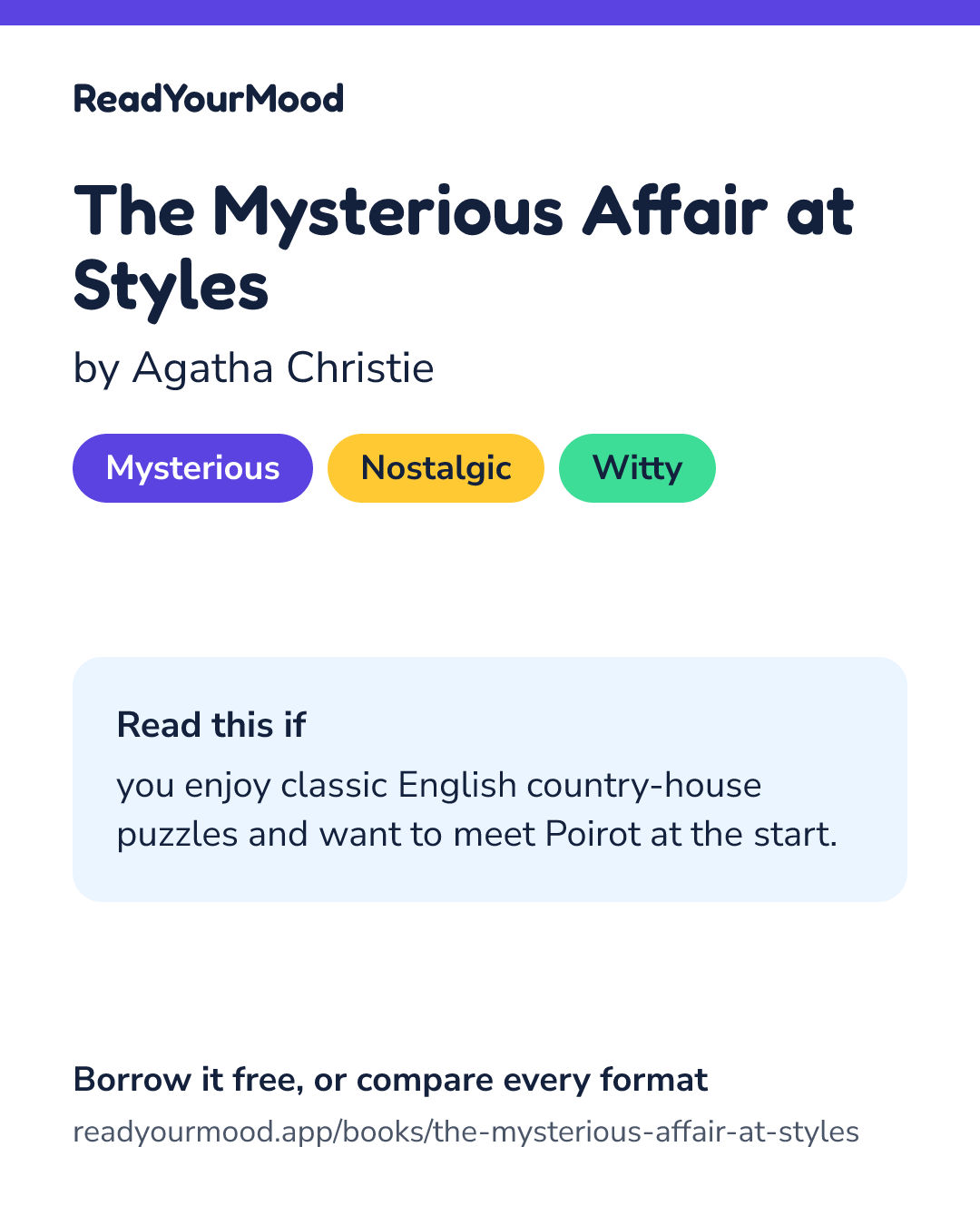 Share card for The Mysterious Affair at Styles