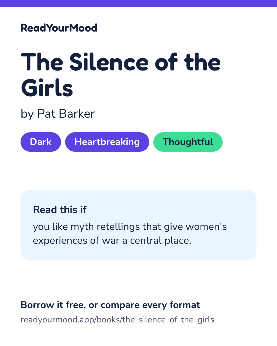 Share card for The Silence of the Girls