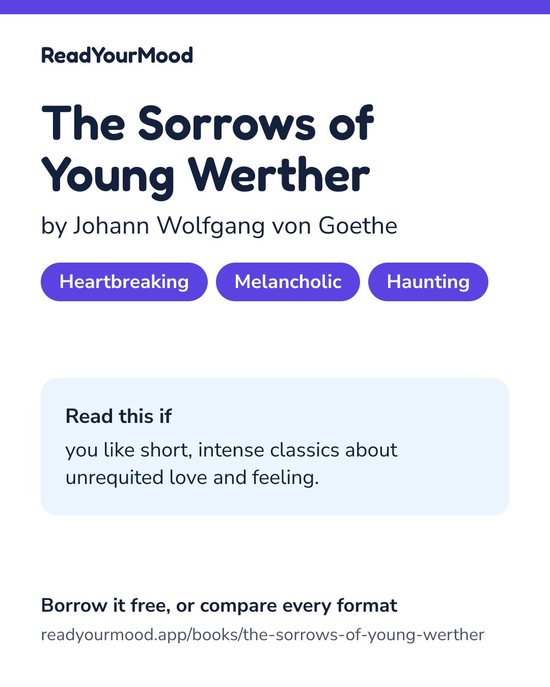 Share card for The Sorrows of Young Werther