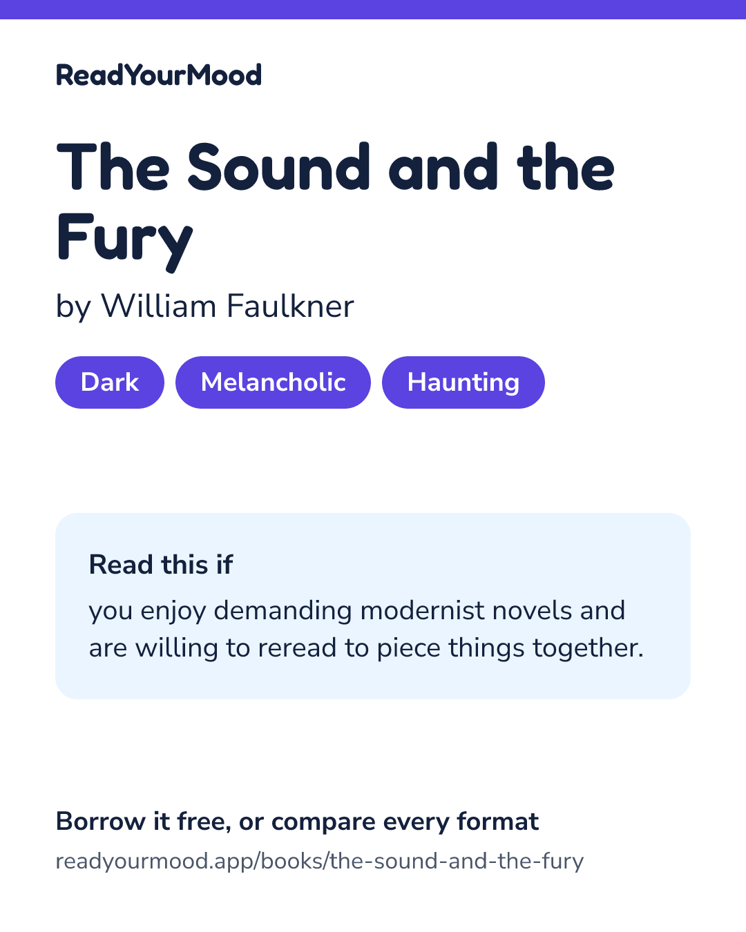 Share card for The Sound and the Fury