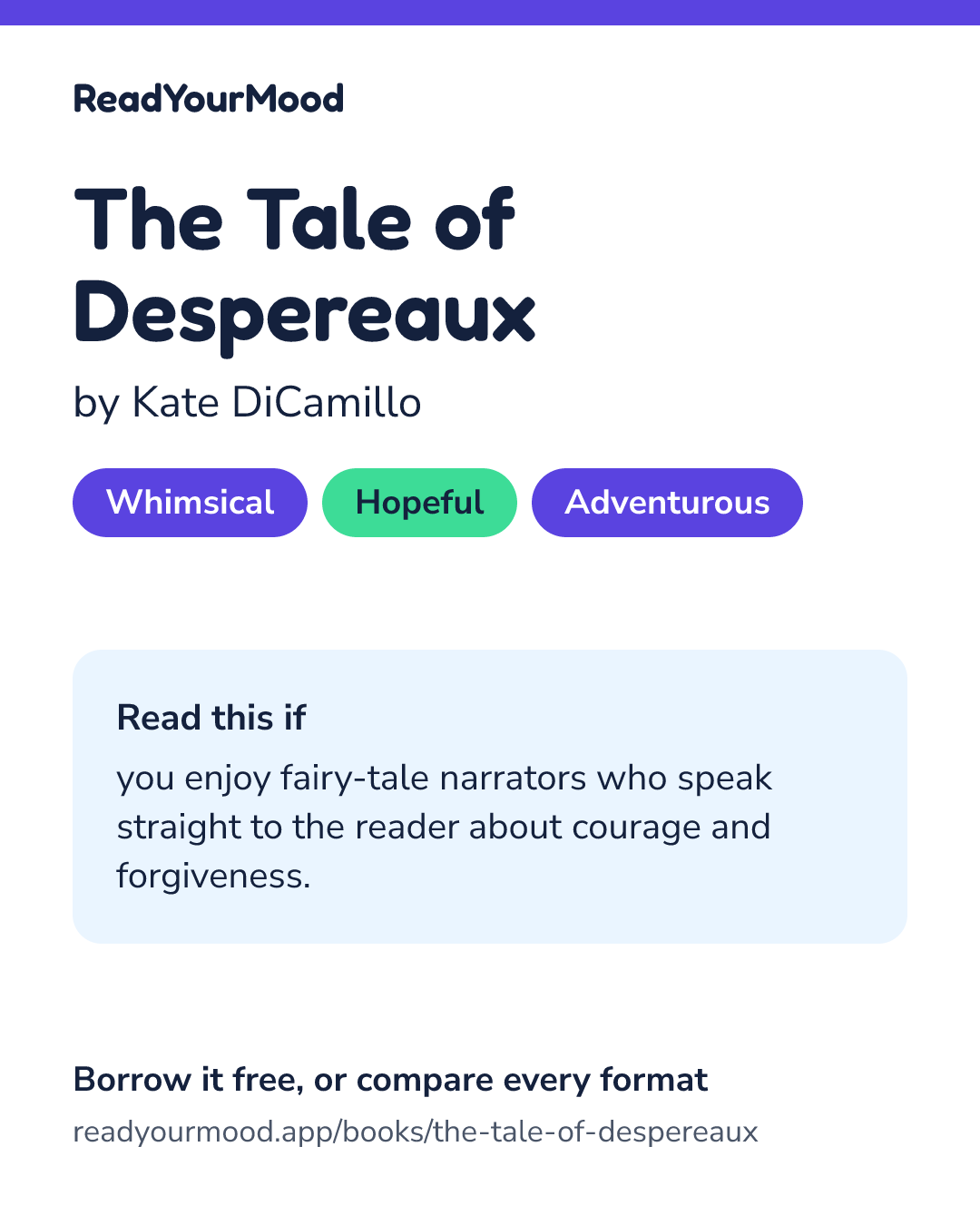 Share card for The Tale of Despereaux