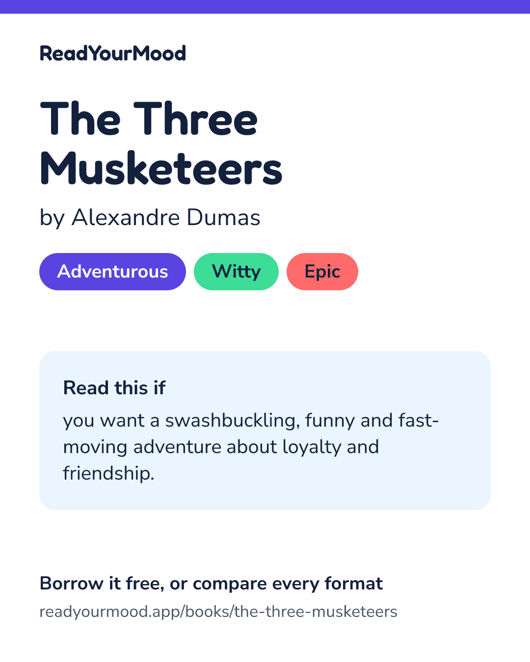 Share card for The Three Musketeers