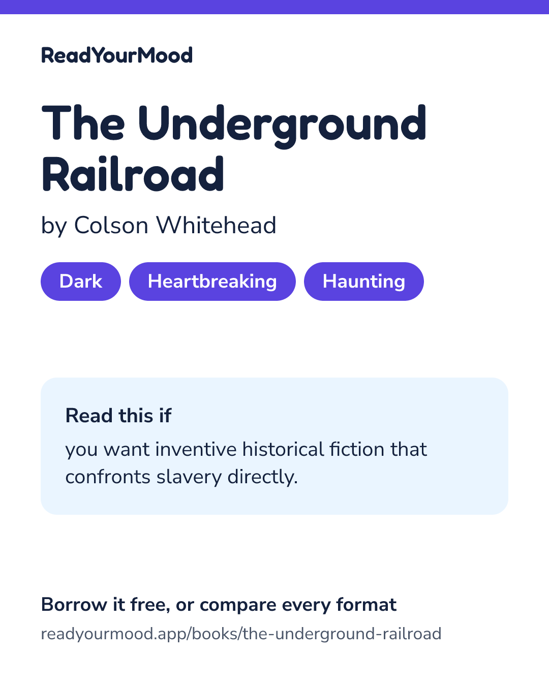 Share card for The Underground Railroad
