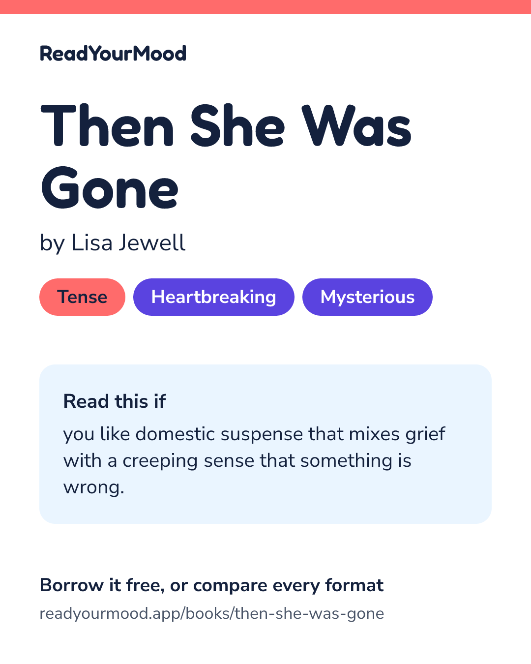 Share card for Then She Was Gone