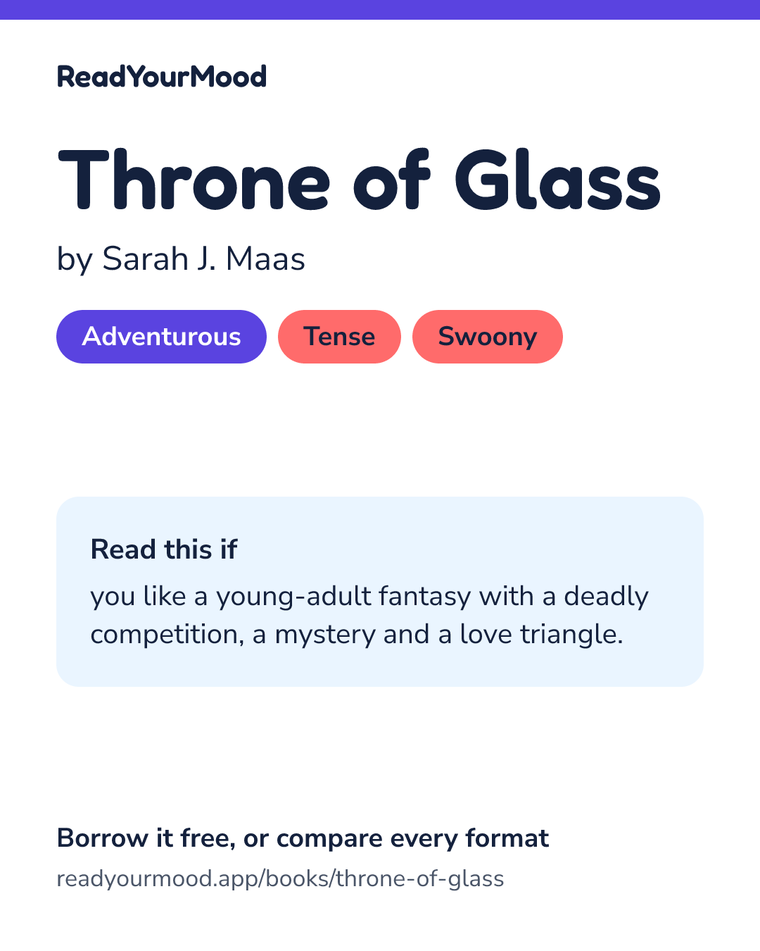 Share card for Throne of Glass