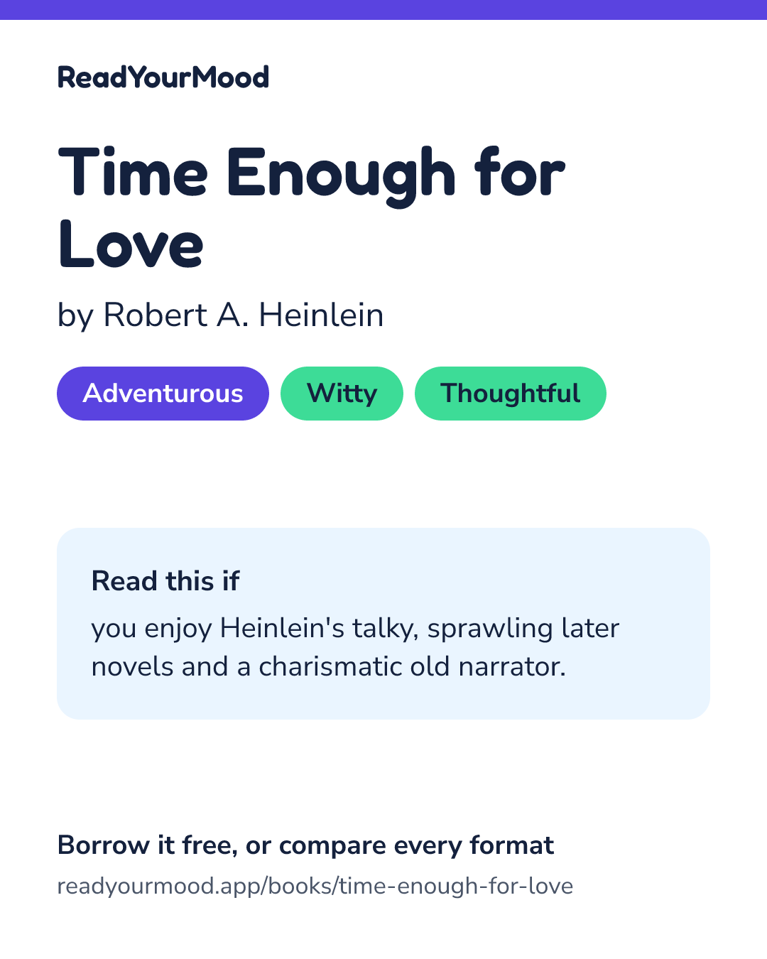 Share card for Time Enough for Love