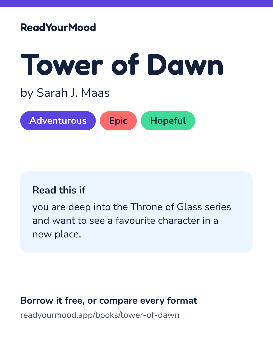 Share card for Tower of Dawn