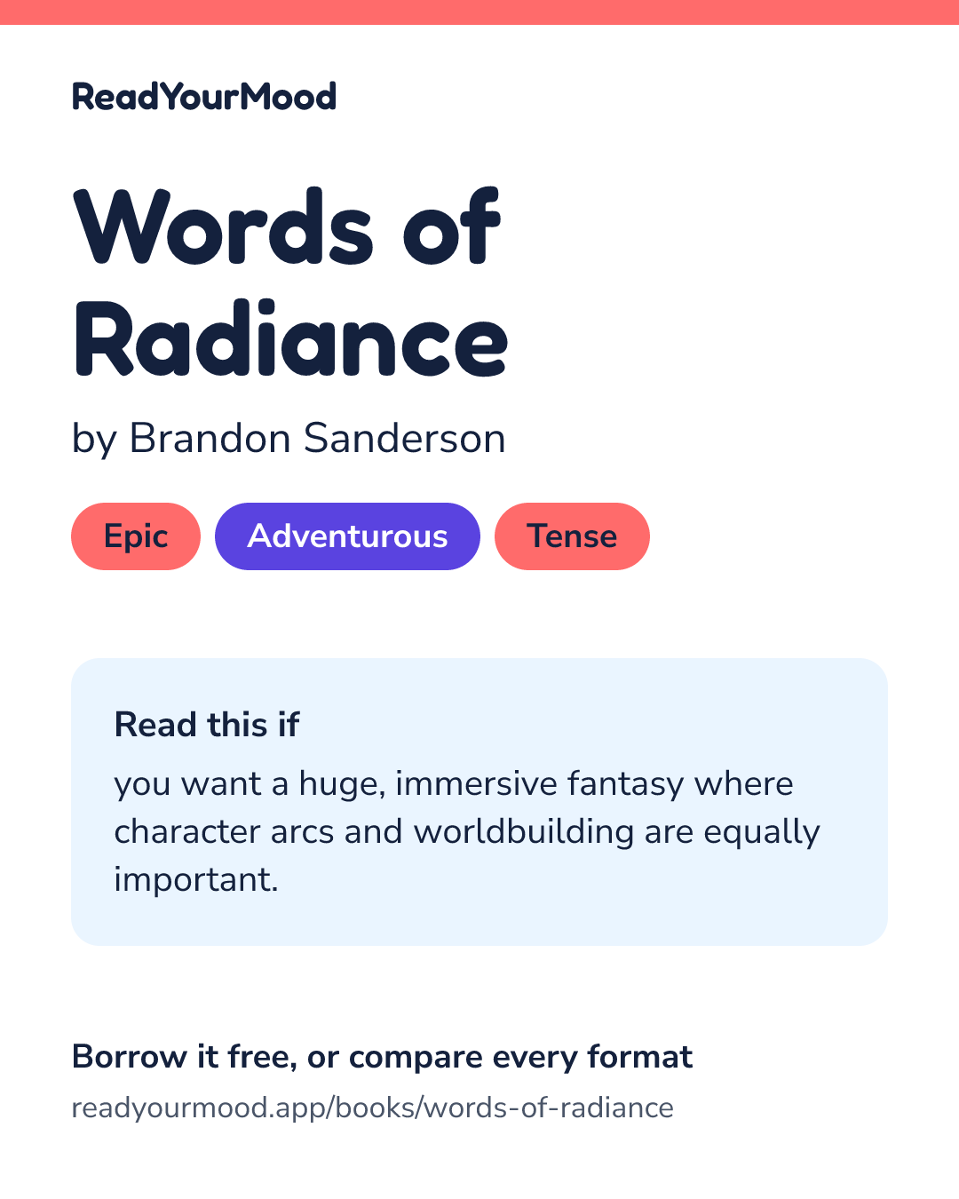 Share card for Words of Radiance